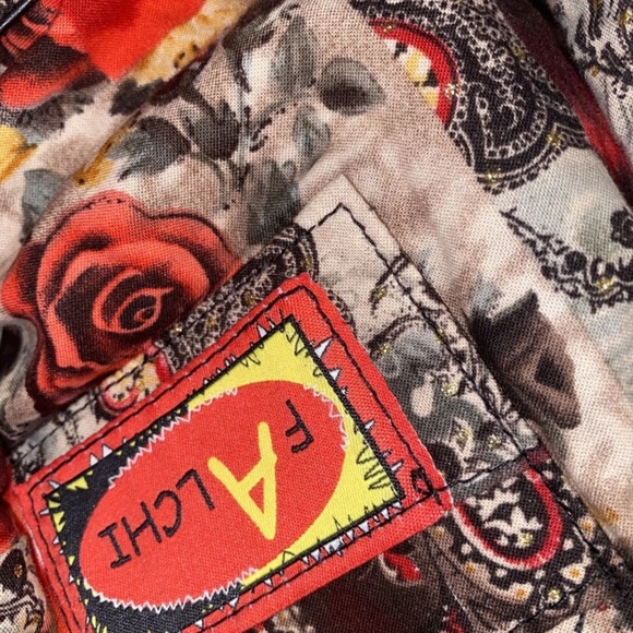 Carlos Falchi Black and Gold Shoulder Bag with Ornate Embroidered Design - Picture 9 of 10